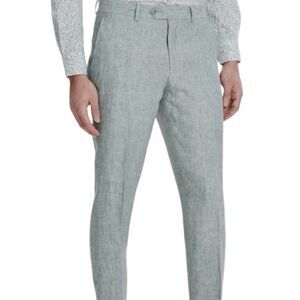 Bar III Men's Green Slim-Fit Linen Tapered Dress Suit Pants Size 38W 32L NWT